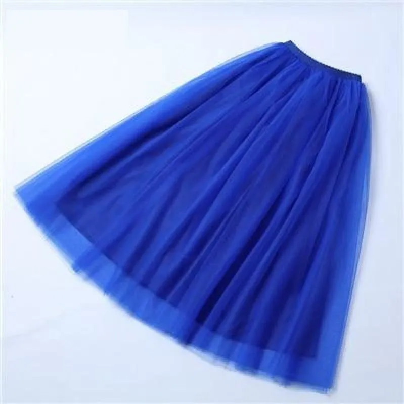 4 Layer Maxi Ankle Length Organza  Bridesmaid Wedding Skirt One Size