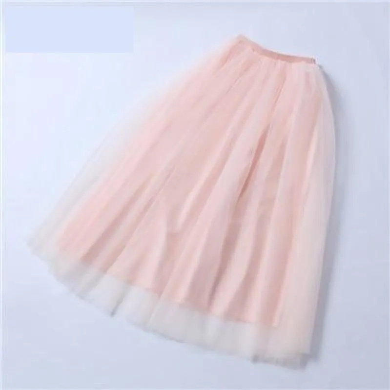 4 Layer Maxi Ankle Length Organza  Bridesmaid Wedding Skirt One Size