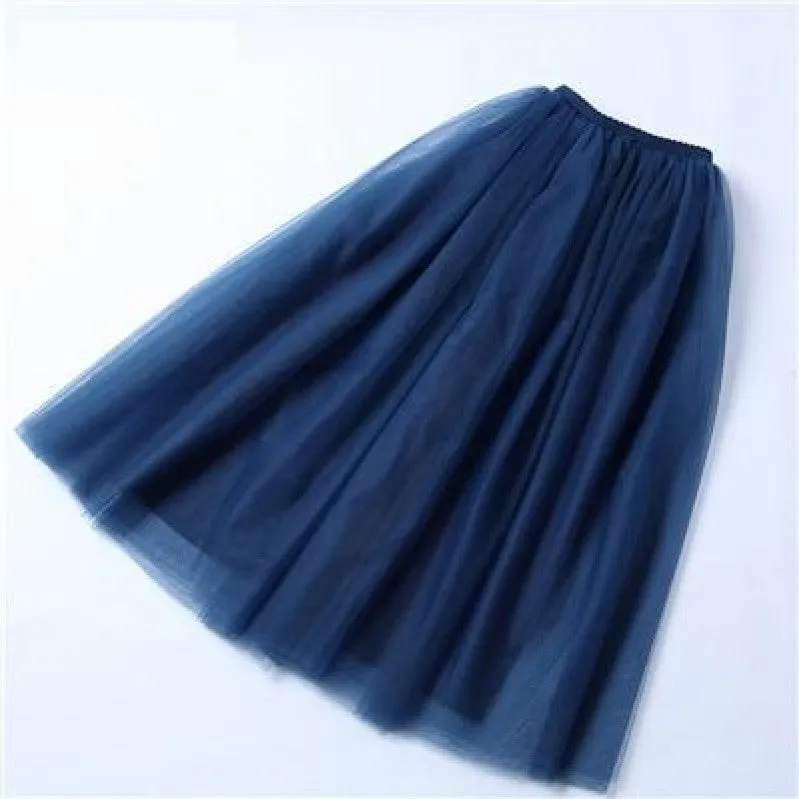 4 Layer Maxi Ankle Length Organza  Bridesmaid Wedding Skirt One Size