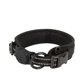 Adjustable Reflective Nylon Dog Collar with AirTag Holder