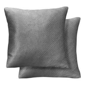 Ambiance Charcoal Grey Cushion Covers Pair (43cm x 43cm)