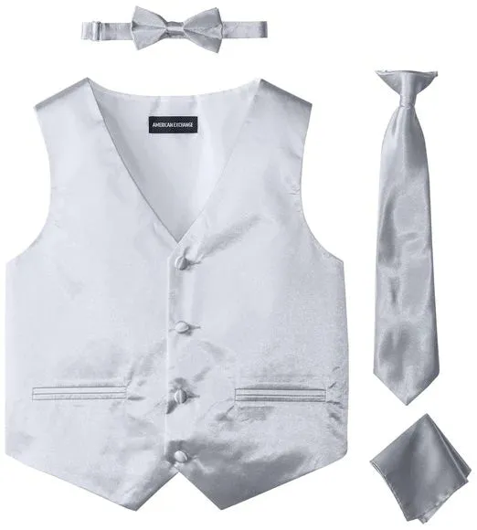 American Exchange Boys Silver 4 Piece Vest Set