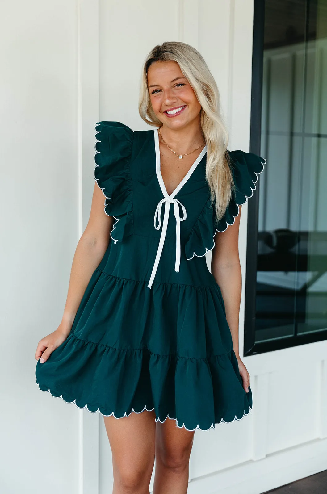 Aubrey Mini Dress - Hunter Green