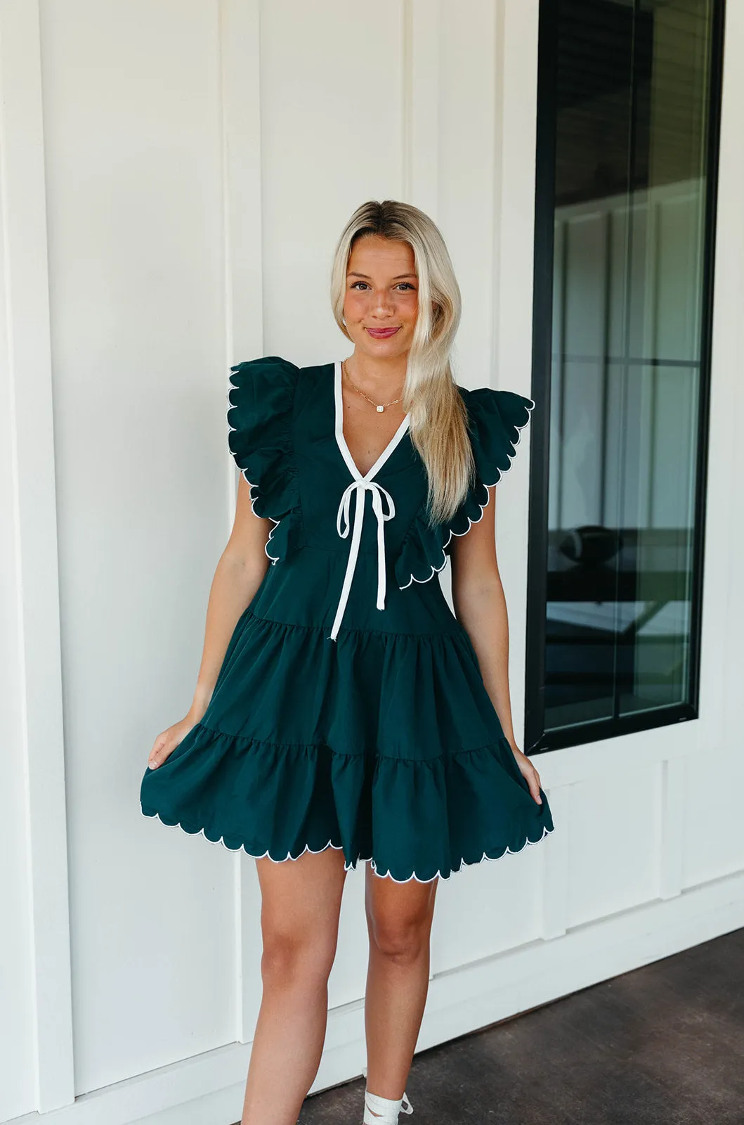 Aubrey Mini Dress - Hunter Green