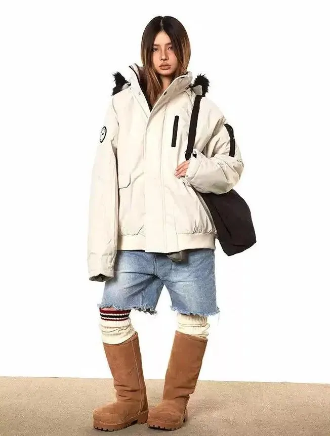 BB Detachable Fur Collar Windbreaker Jacket