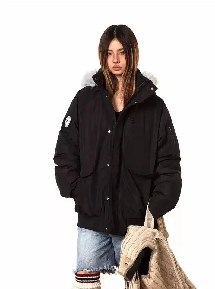 BB Detachable Fur Collar Windbreaker Jacket