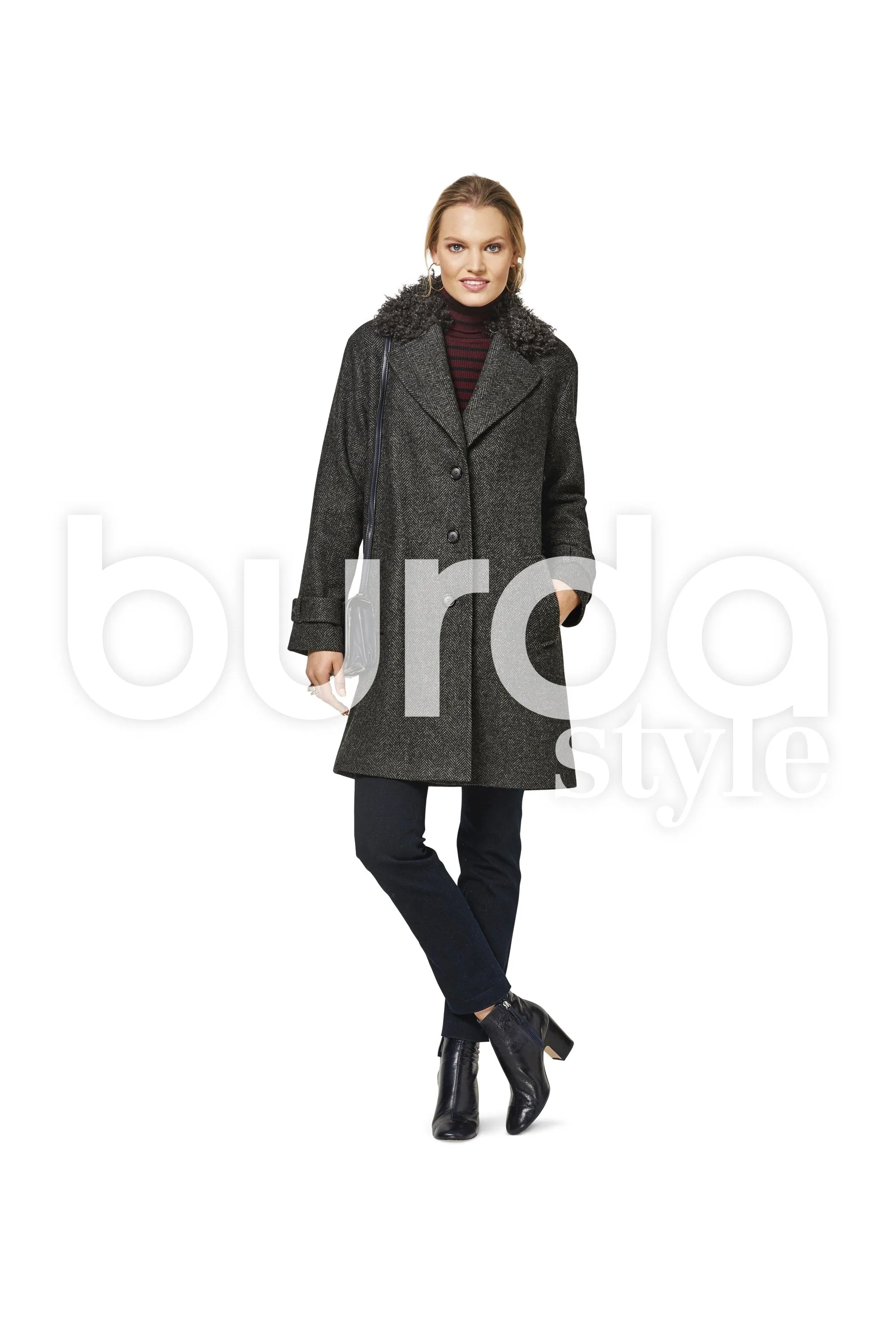 BD6462 Women’s Fur Collar Coat | Burda Style Pattern