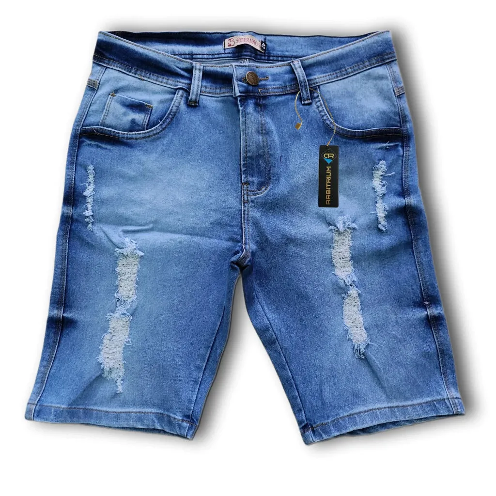 BERMUDA JEANS DESTROYED/RASGADA SLIM SKINNY PROMOÇÃO