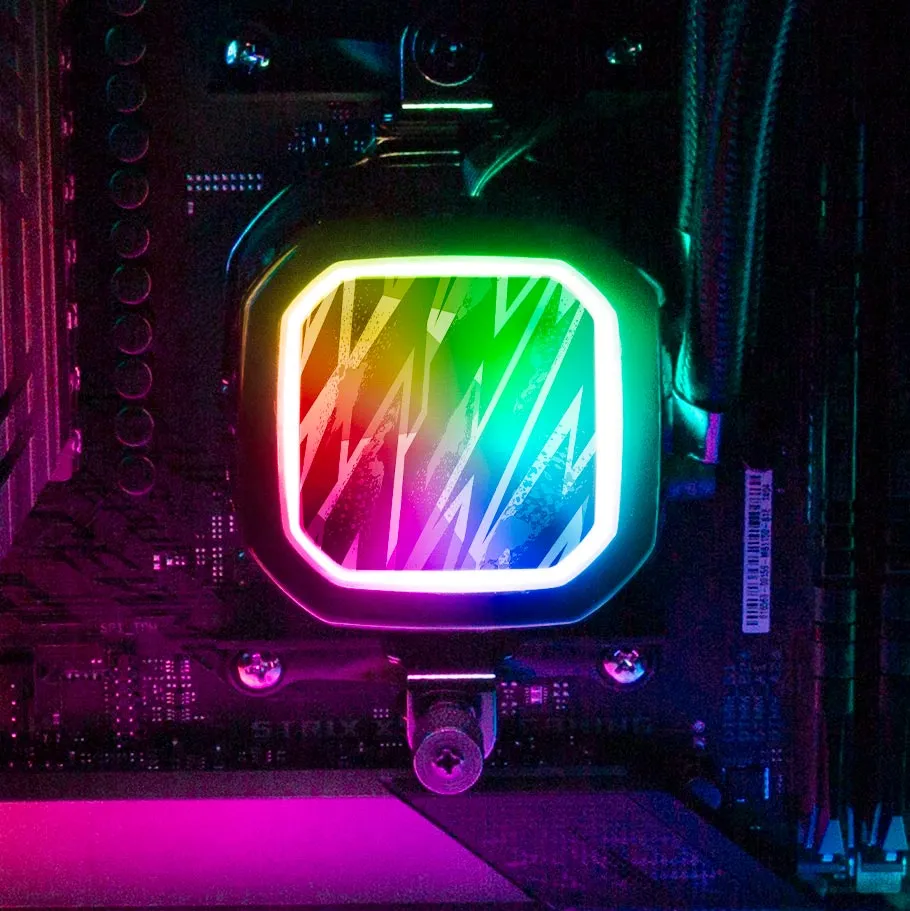 Black 80s Electric AIO Cover for Corsair RGB Hydro Platinum and Pro Series (H100i, H115i, H150i, H100X, XT, X, SE, H60)