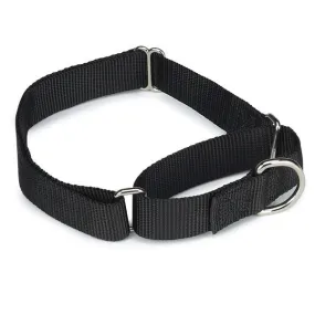 Black Nylon Soft Martingale Training Dog Collar