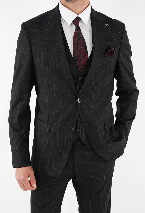 Black Slim Fit Groom Wedding Suit for Men by GentWith.com