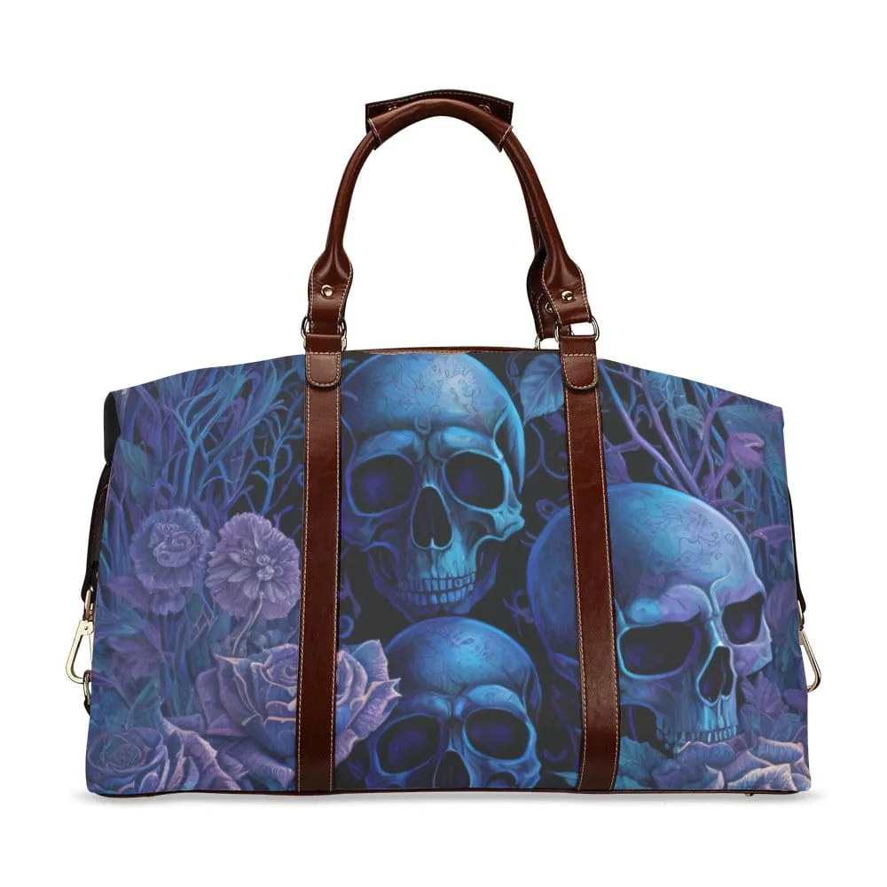 Blue Soft Purple Skulls Flight Bag