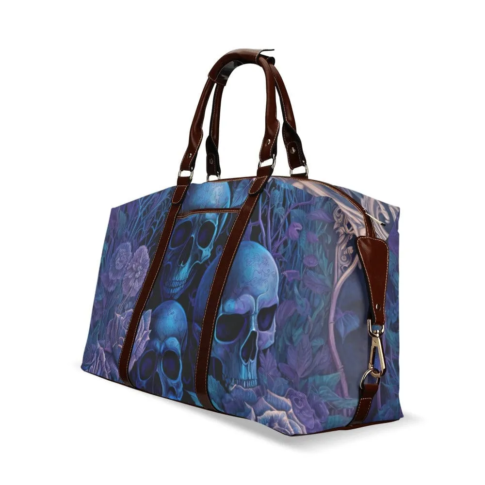 Blue Soft Purple Skulls Flight Bag