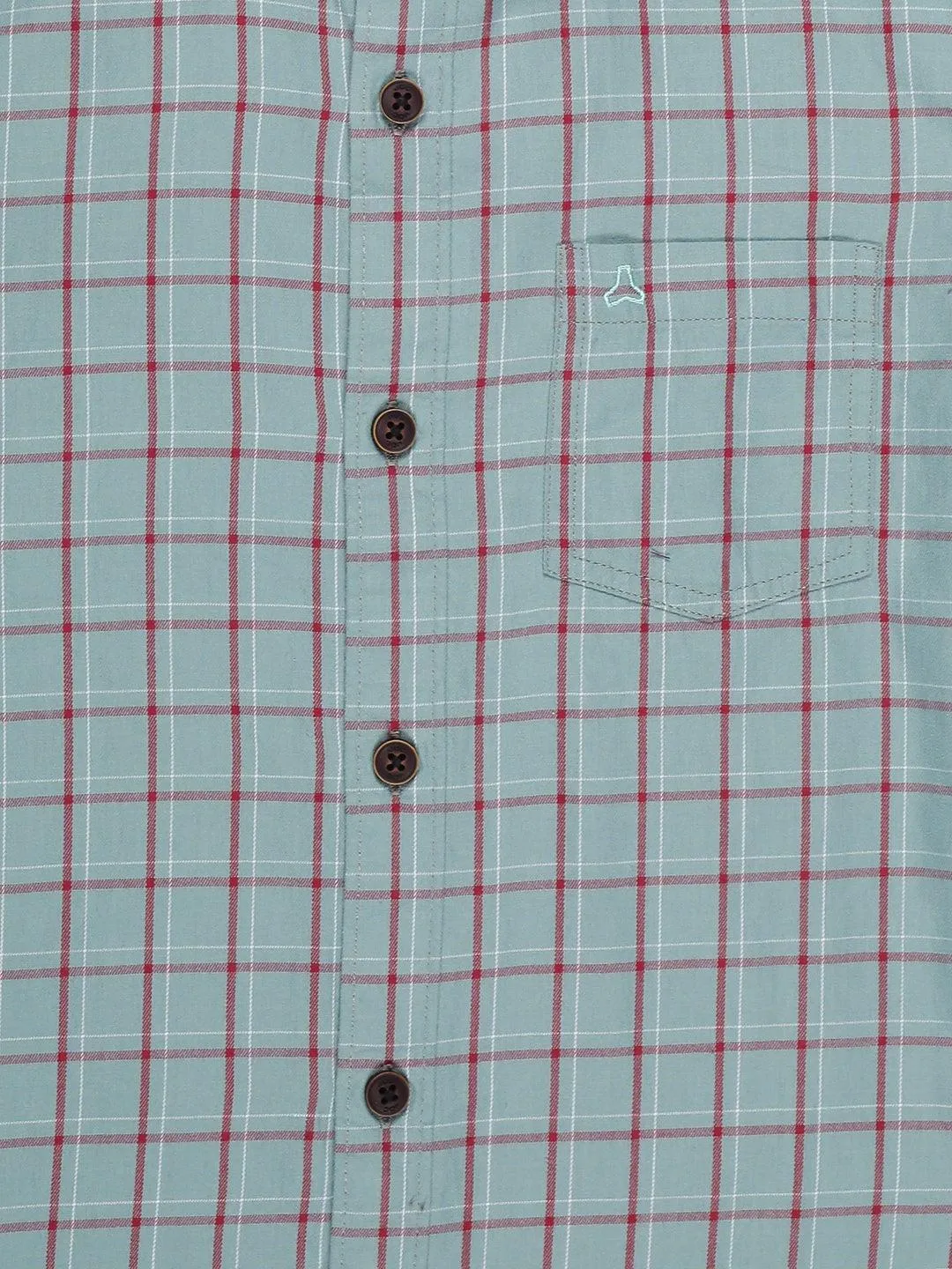 BOY'S GREY CHECK SLIM FIT SHIRT