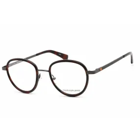 Calvin Klein Jeans Unisex Eyeglasses - Warm Tortoise Metal Round Frame | CKJ156AF 202