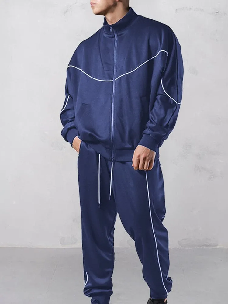 Casual Full Zip Tracksuit Set