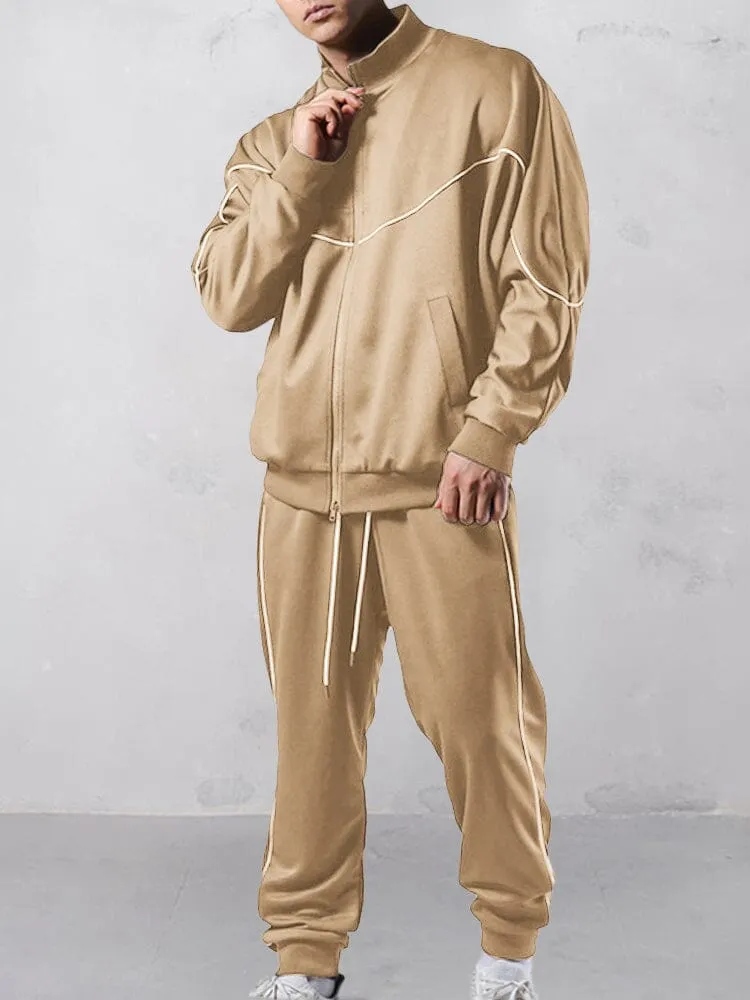 Casual Full Zip Tracksuit Set