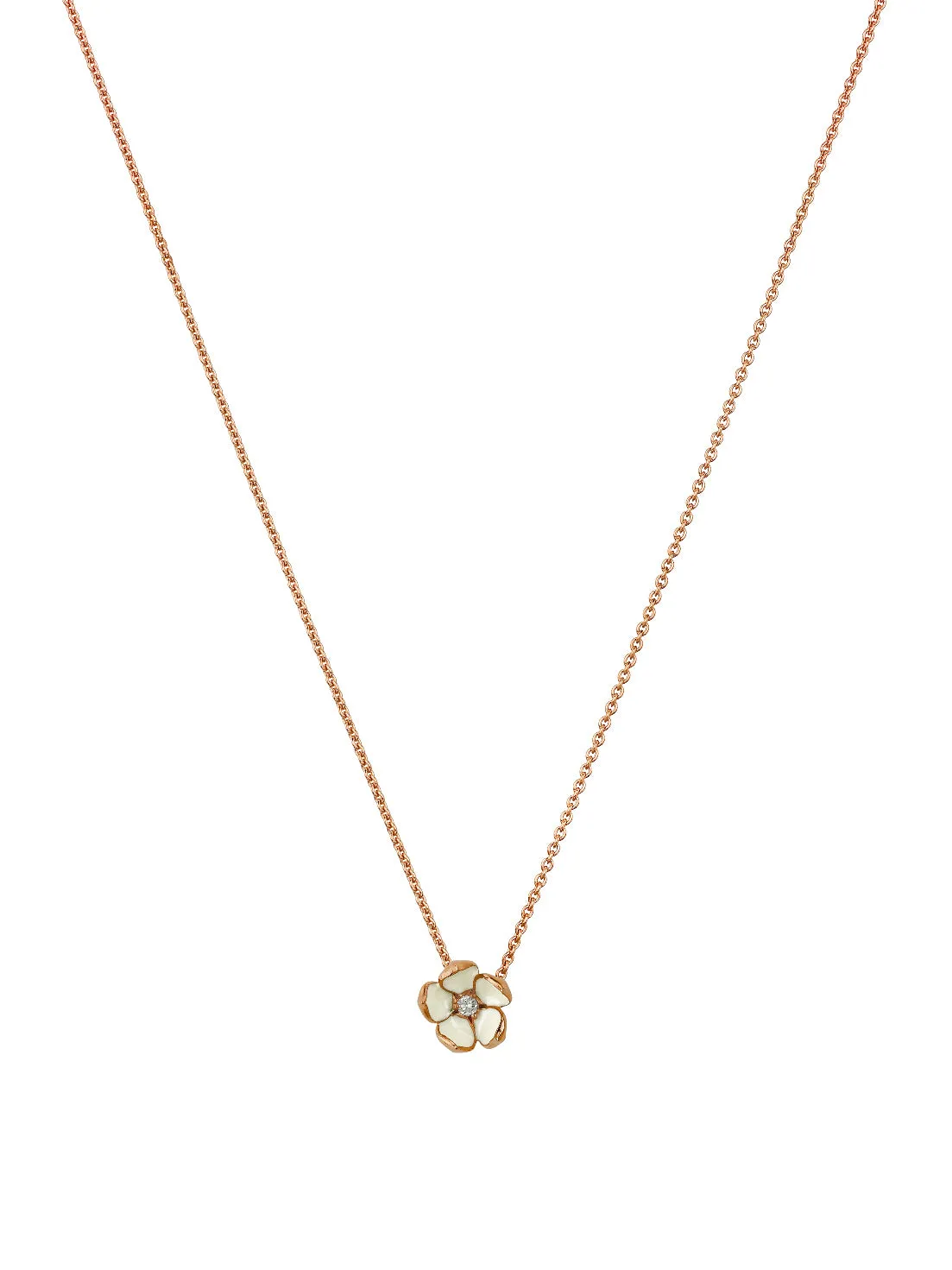 Cherry Blossom Large Flower Pendant - Rose Gold Vermeil & Diamond