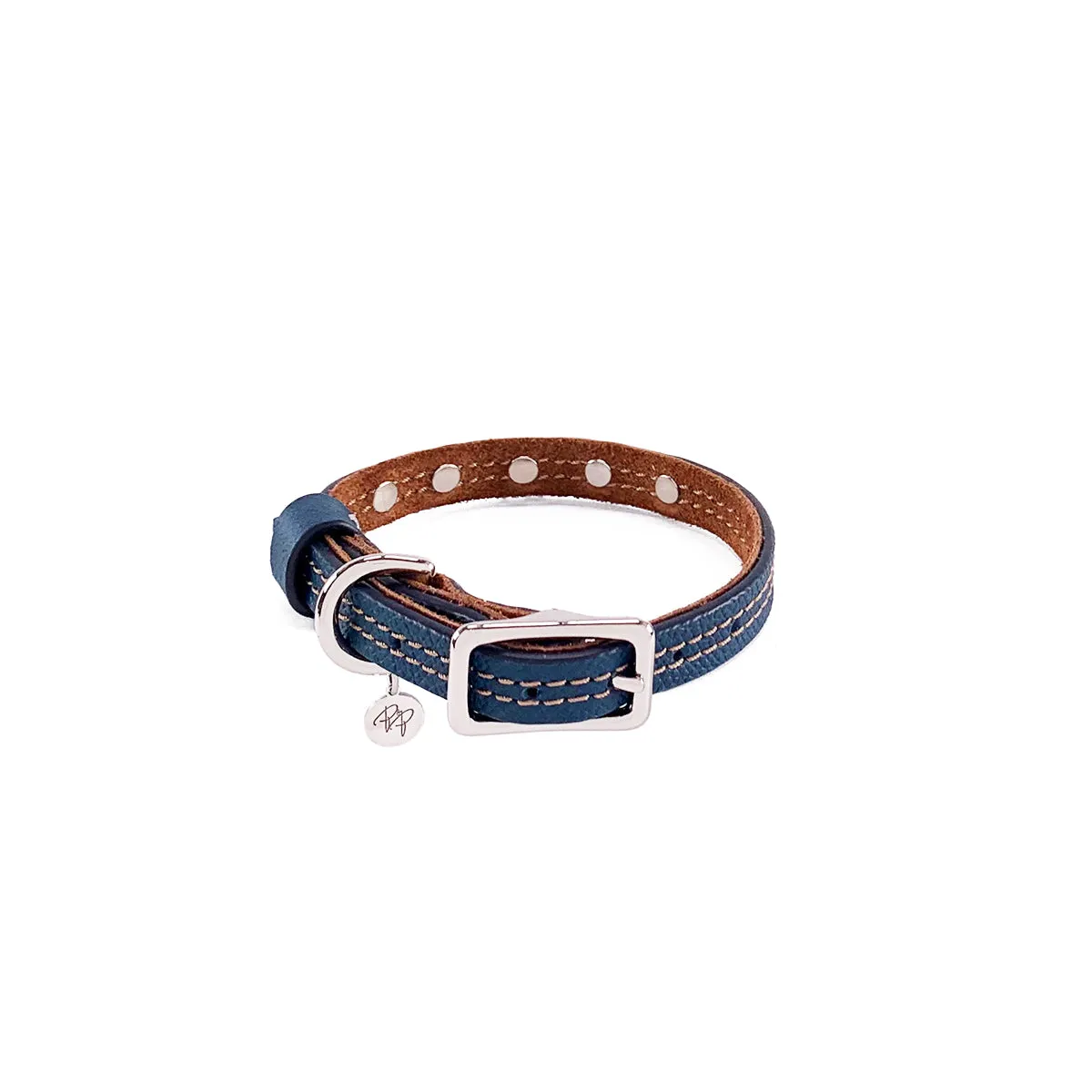 Colima Classic Combo Rhinestone Leather Dog Collar