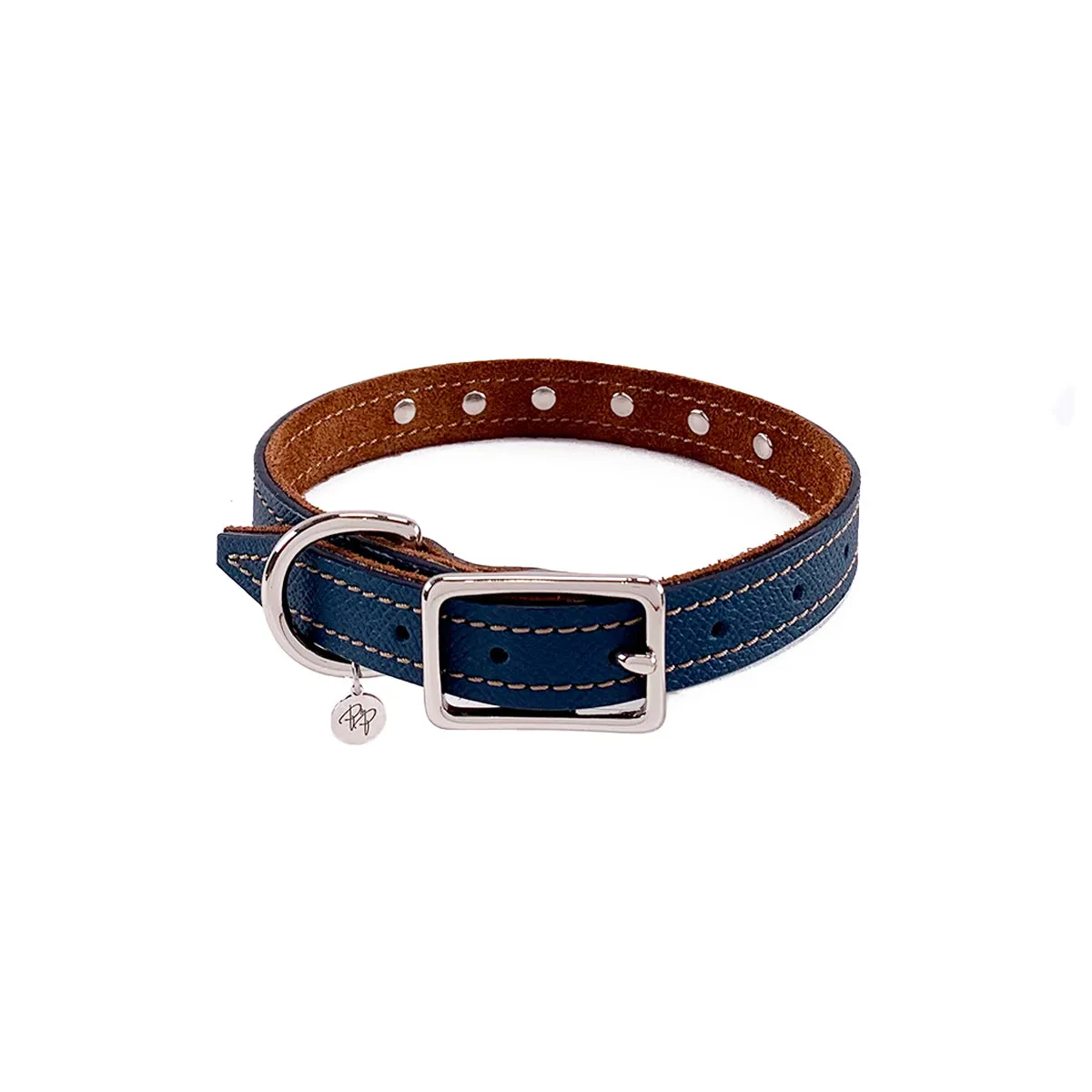 Colima Classic Combo Rhinestone Leather Dog Collar