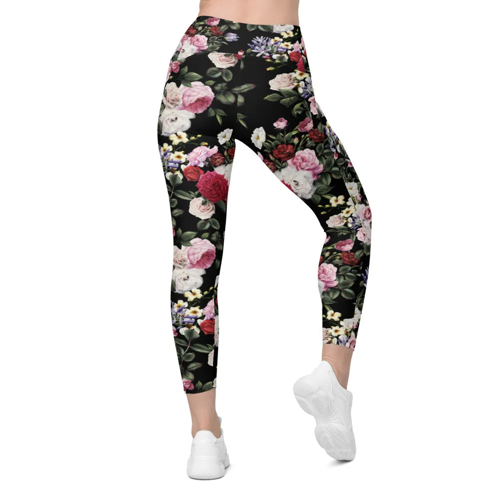 Colorful Roses Leggings with Pockets