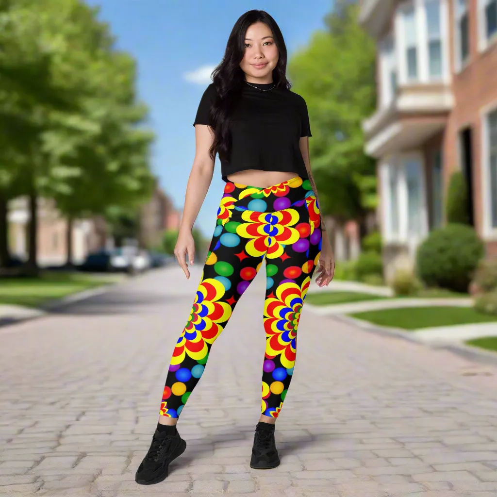 Crossover leggings with pockets