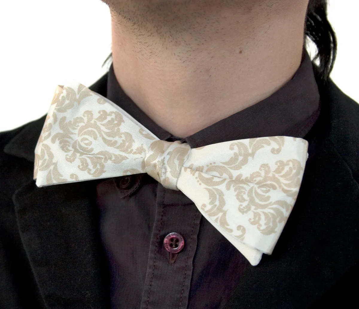 Damask Print Bow Tie