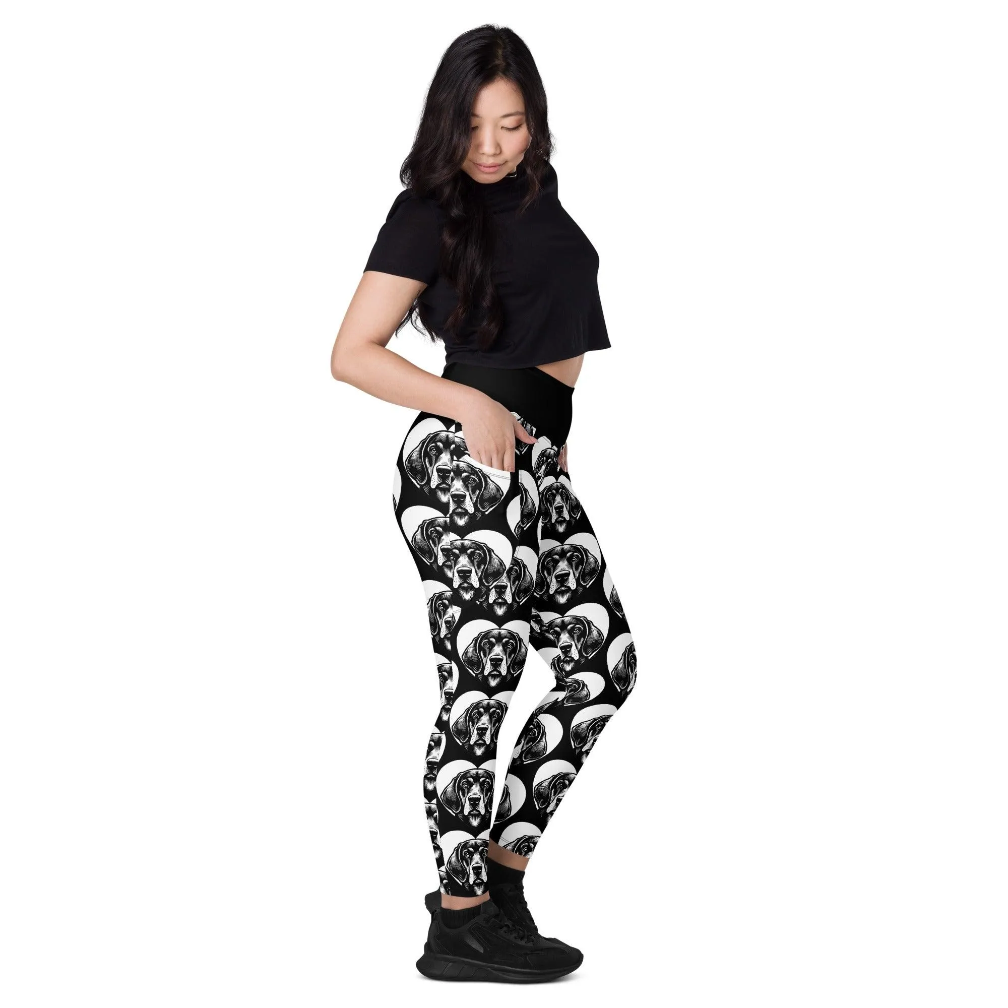 DOG BREED LEGGINGS with pockets - BLUETICK COONHOUND - HERTTAHOUND