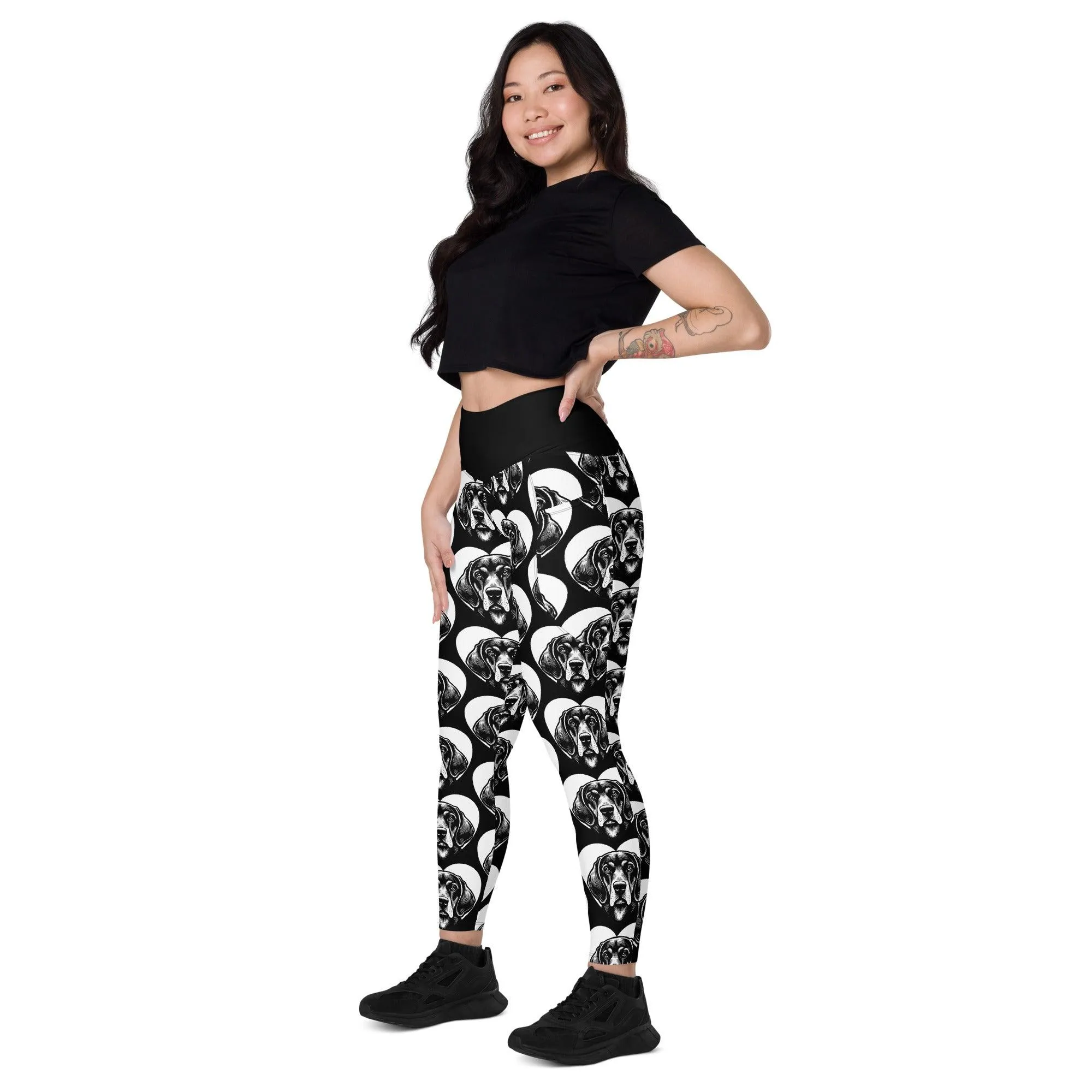 DOG BREED LEGGINGS with pockets - BLUETICK COONHOUND - HERTTAHOUND