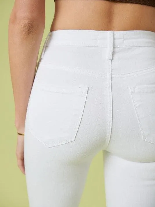 Extreme Flare Distress White Fashion Jeans