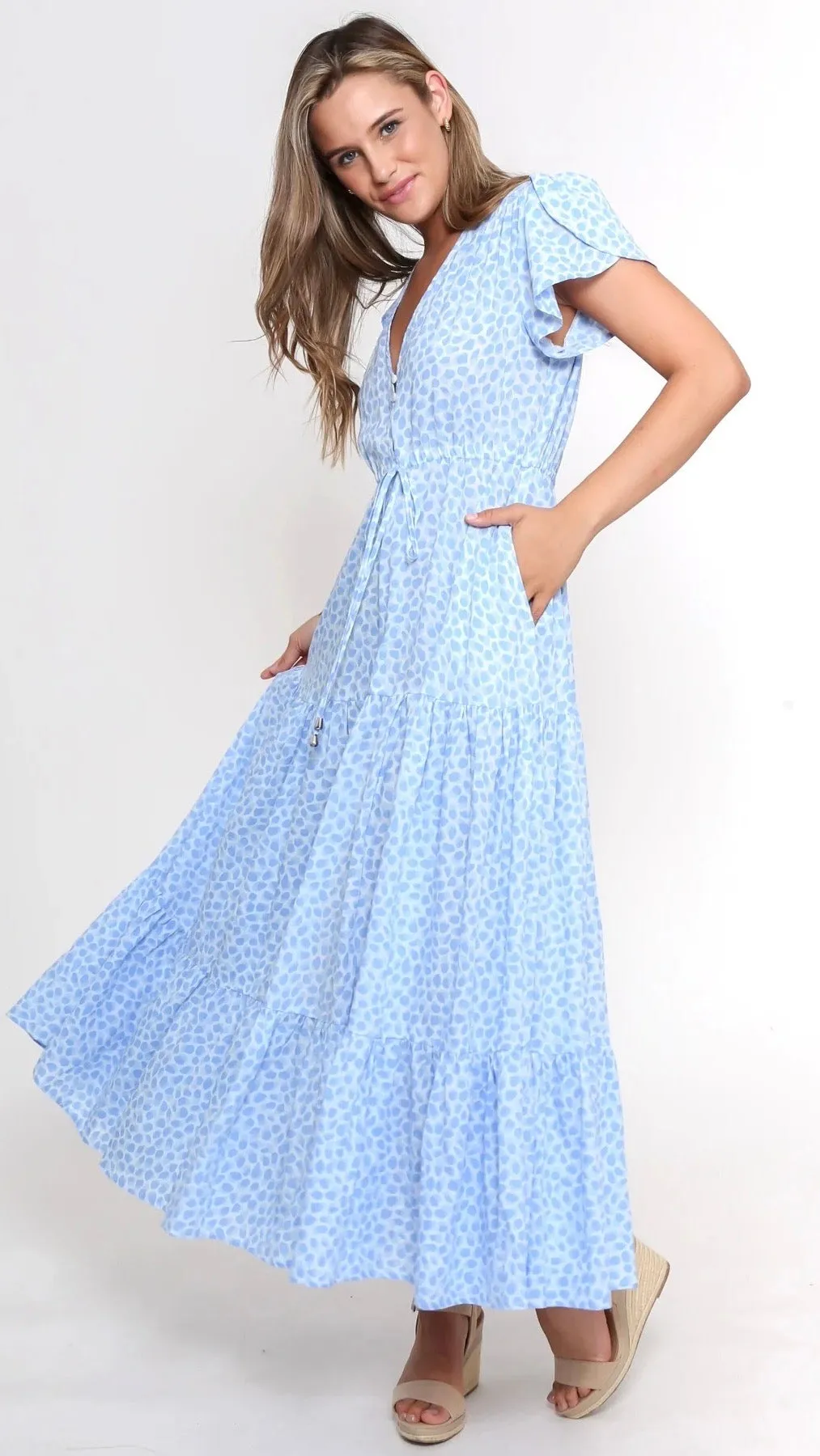 Florence Dress Blue Print