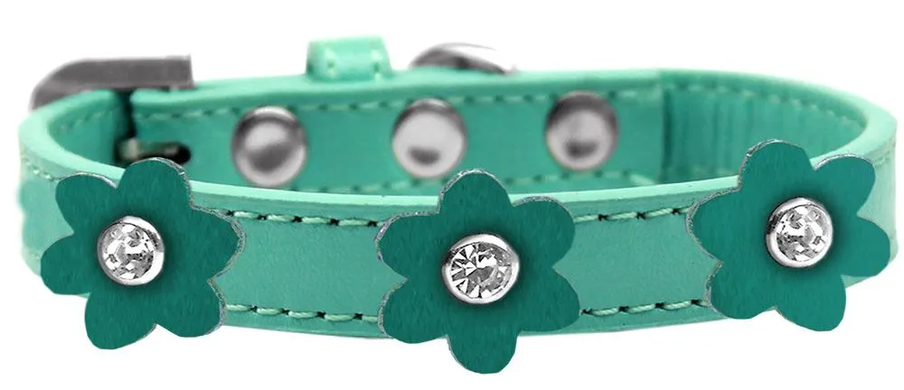 Flower Premium Collar Aqua With Jade Flowers Size 18