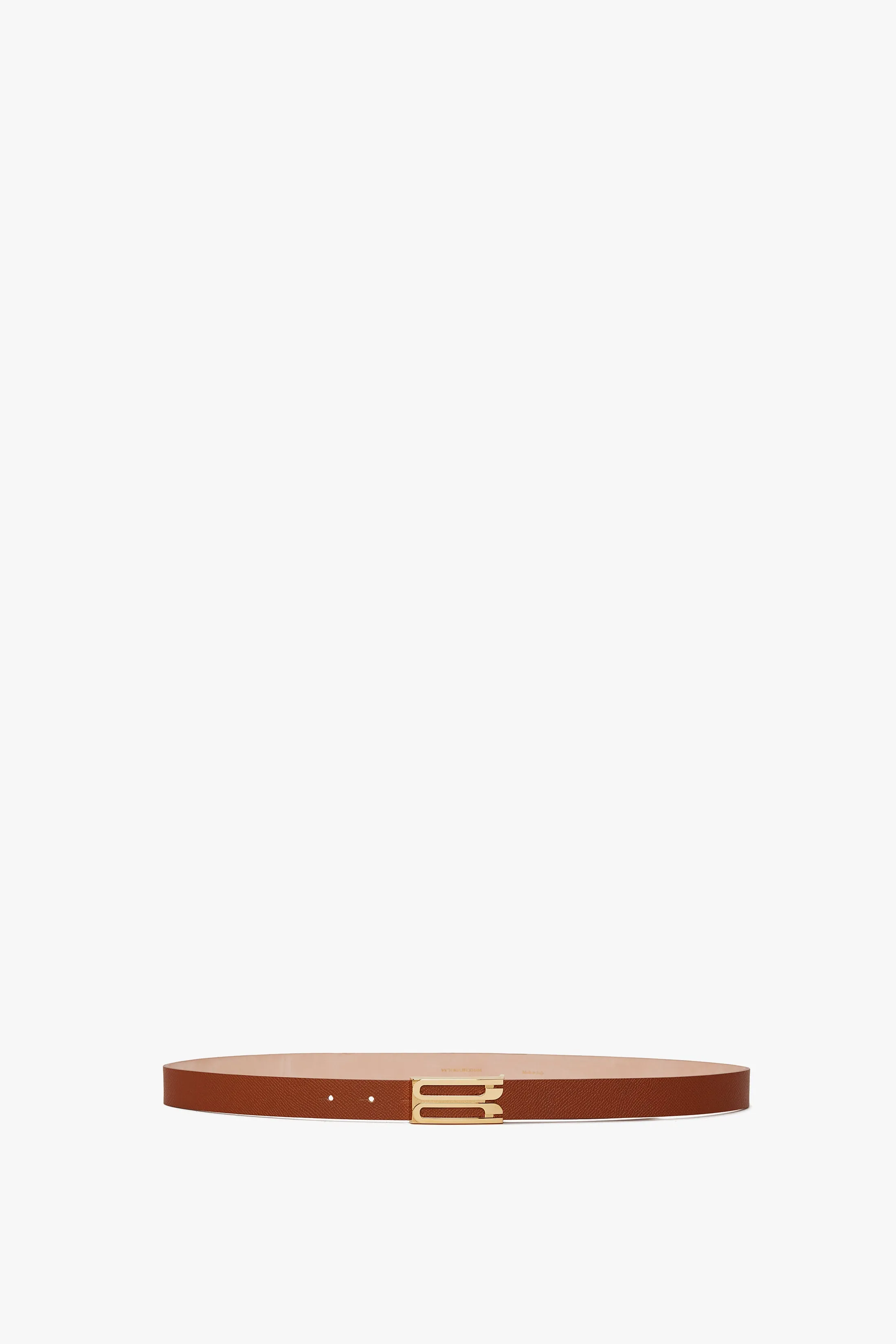 Frame Belt In Tan Grained Leather