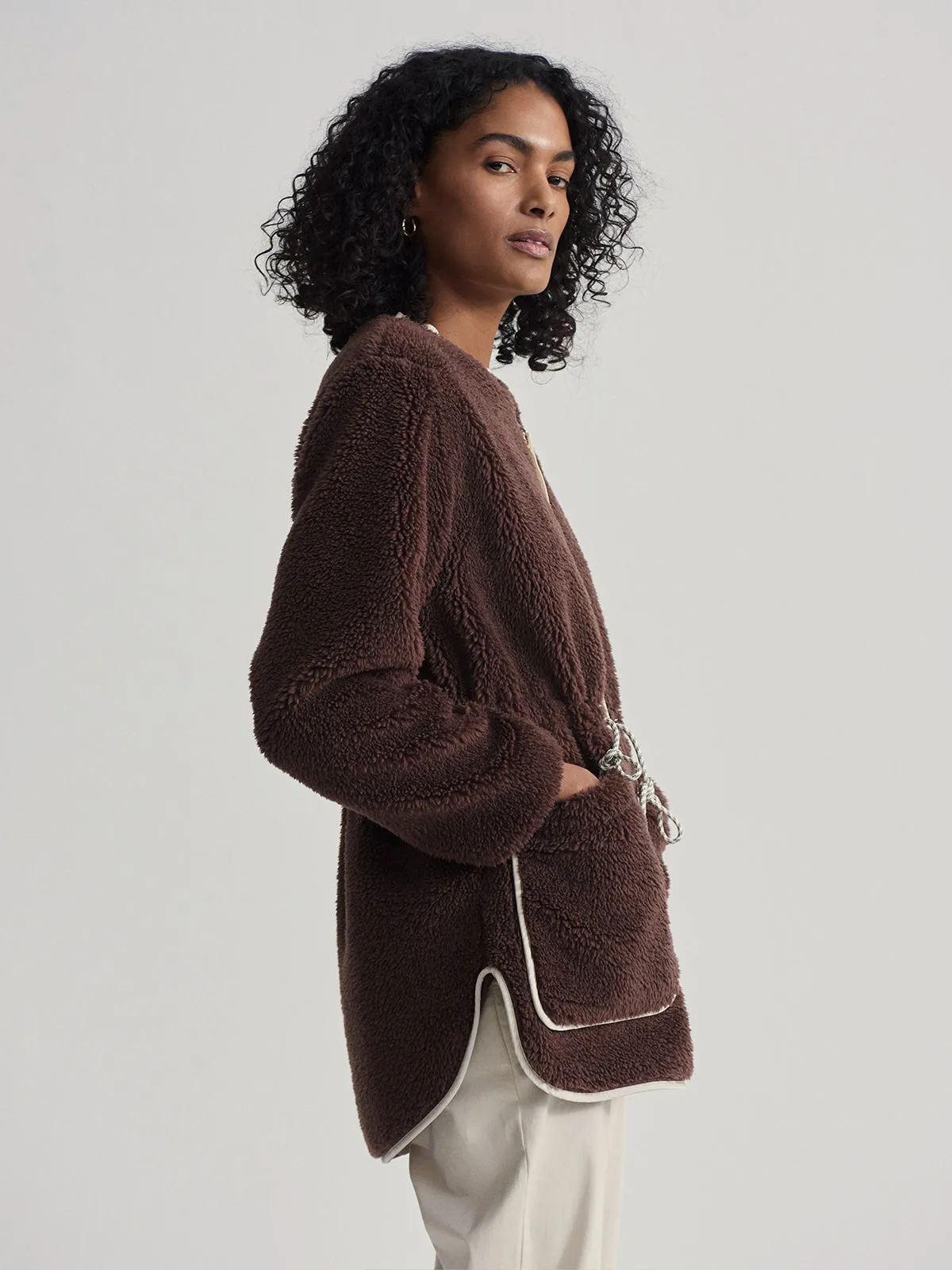 French Roast Angelina Sherpa Coat