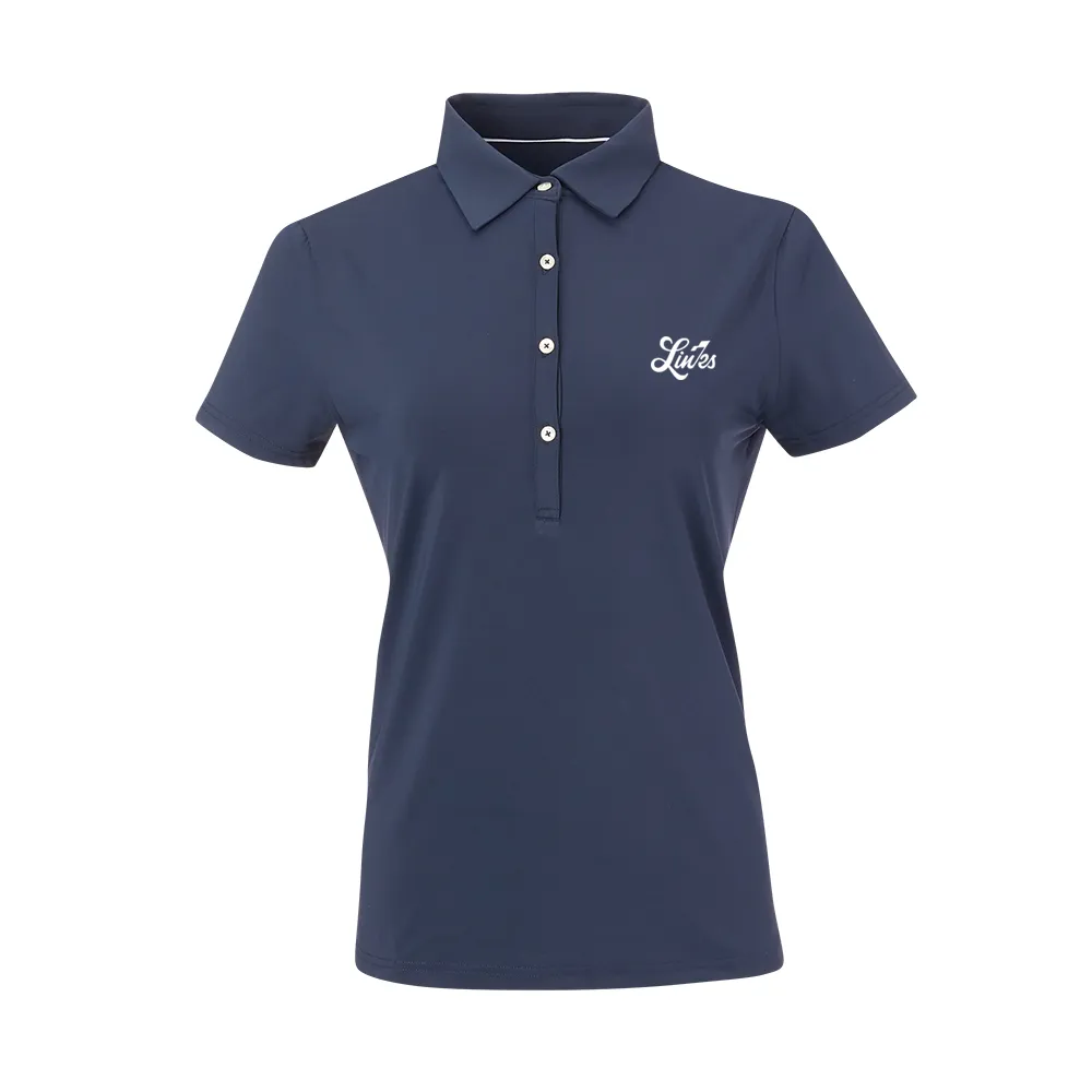 Full Turn Women's Classic Ecotec Solid Polo - Navy