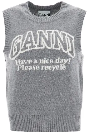 GANNI Gilet In Maglia Con Logo