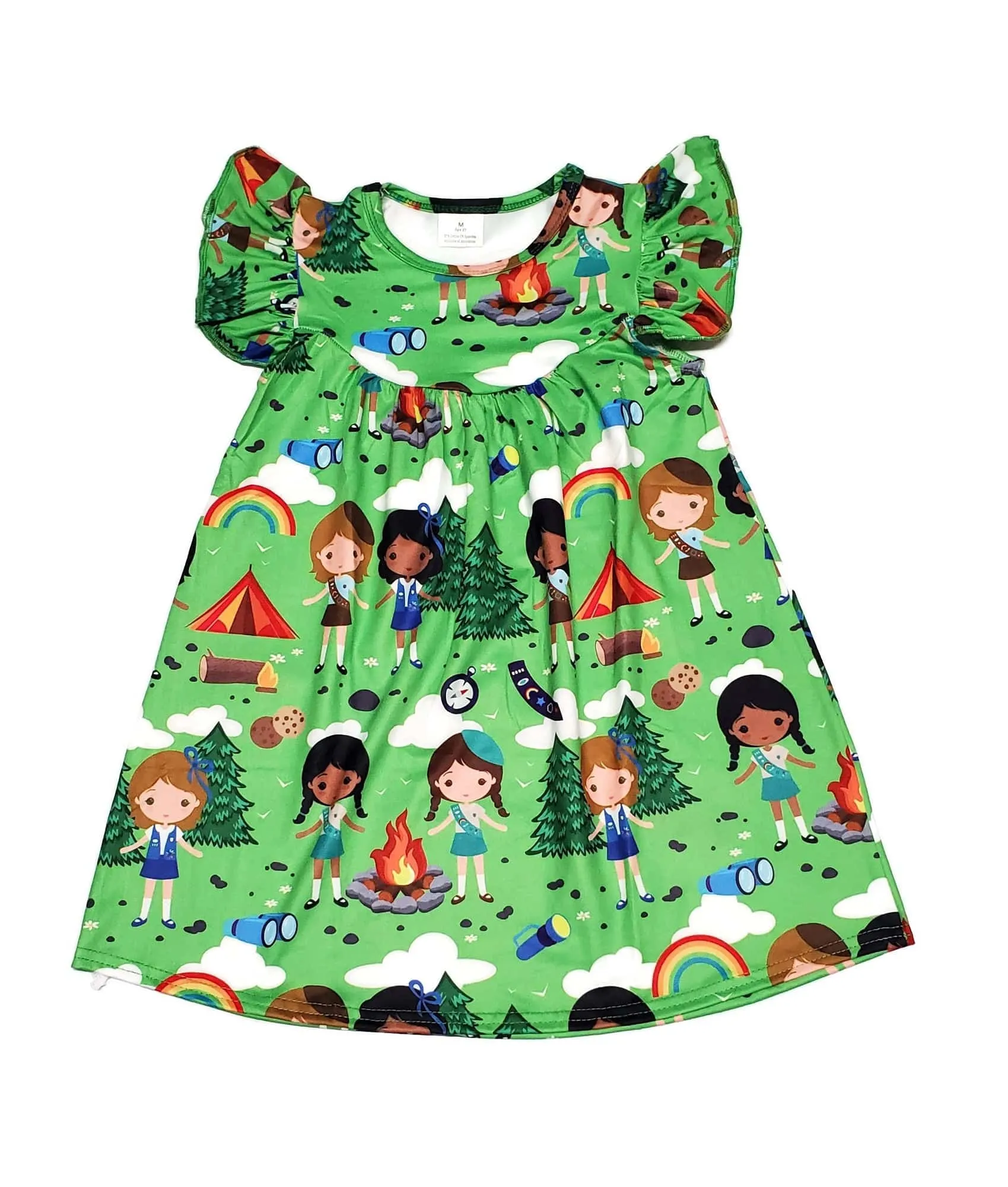 Girl Camping Milk Silk Flutter Dress