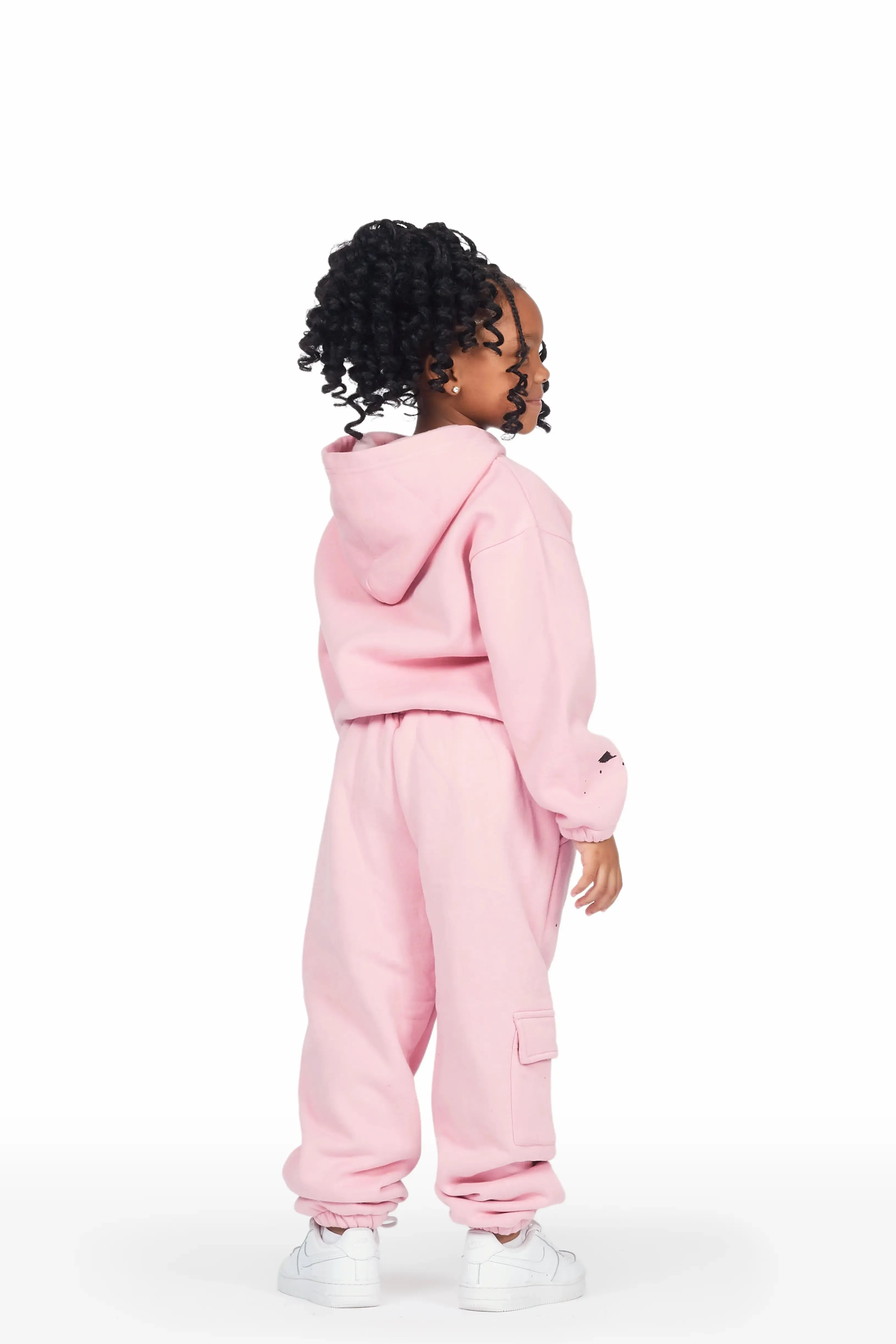 Girls Hadley Blush Zip Up Hoodie Pant Set