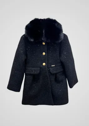 Girls Wool Coat With Fur Collar