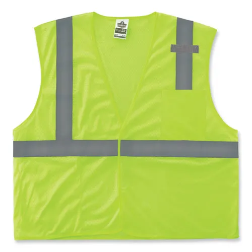 Glowear 8210hl-s Single Size Class 2 Economy Mesh Vest, Polyester, 3x-large, Lime, Ships In 1-3 Business Days