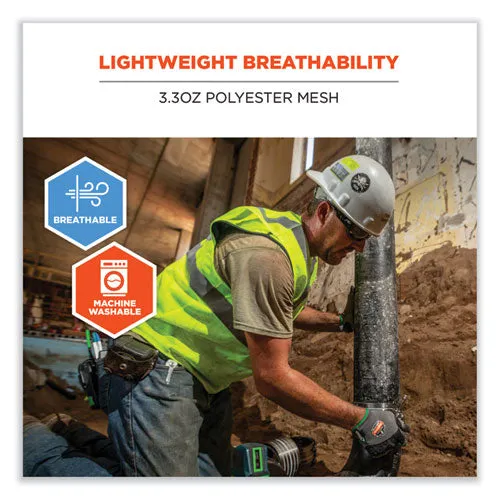 Glowear 8210hl-s Single Size Class 2 Economy Mesh Vest, Polyester, 3x-large, Lime, Ships In 1-3 Business Days