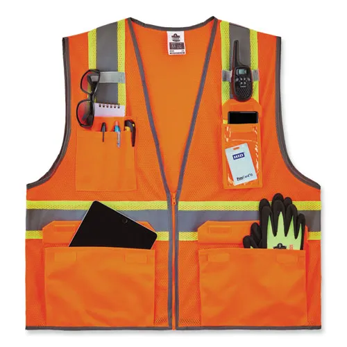 Glowear 8246z-s Single Size Class 2 Two-tone Mesh Vest, Polyester, 3x-large, Orange, Ships In 1-3 Business Days