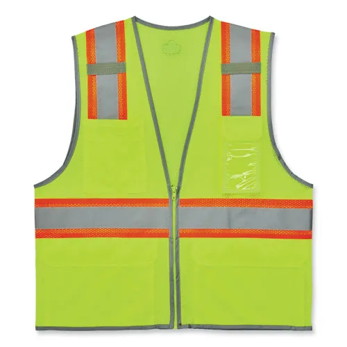 Glowear 8246z-s Single Size Class 2 Two-tone Mesh Vest, Polyester, Medium, Lime