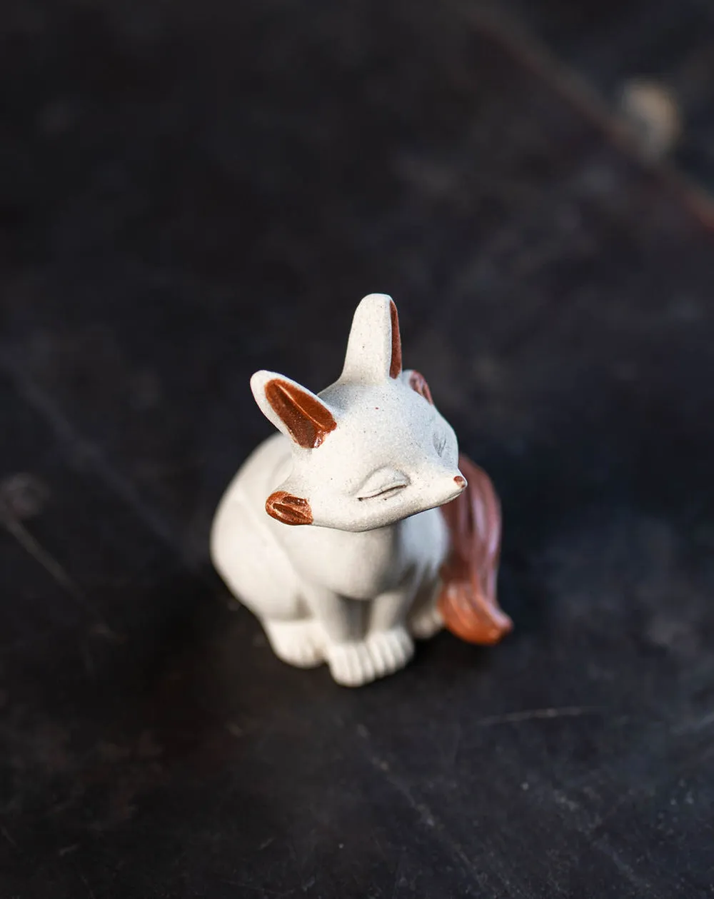 Gohobi Handmade Ceramic YiXing Clay Fox Ornament Tea pet