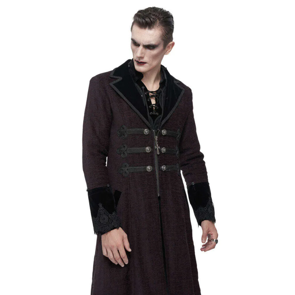 Gothic Faux Fur Convertible Military Coat