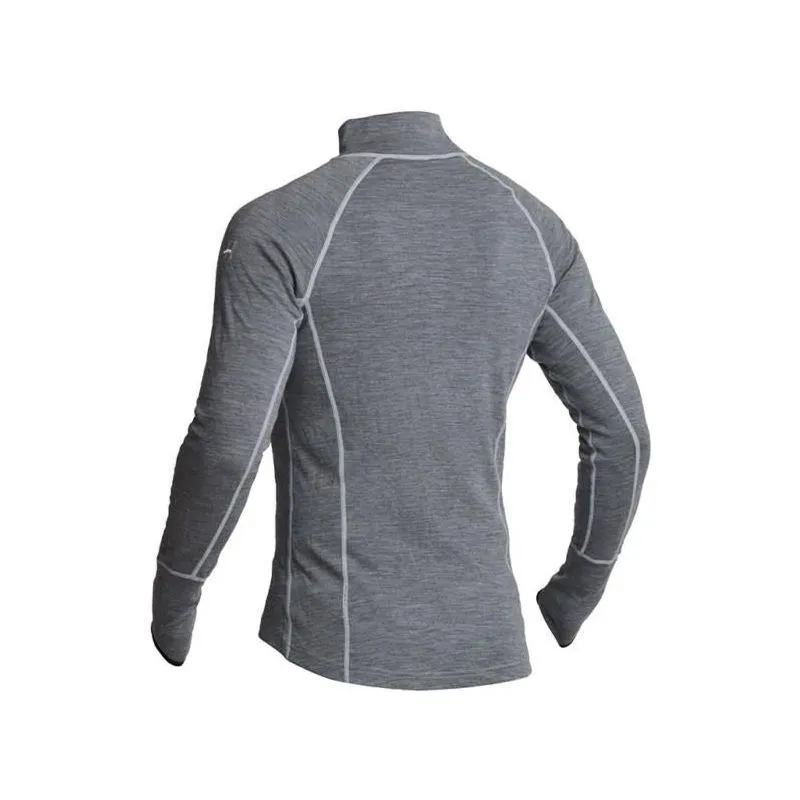 Halvarssons Warm Wool Polo Long Sleeves Base Layer Top Grey