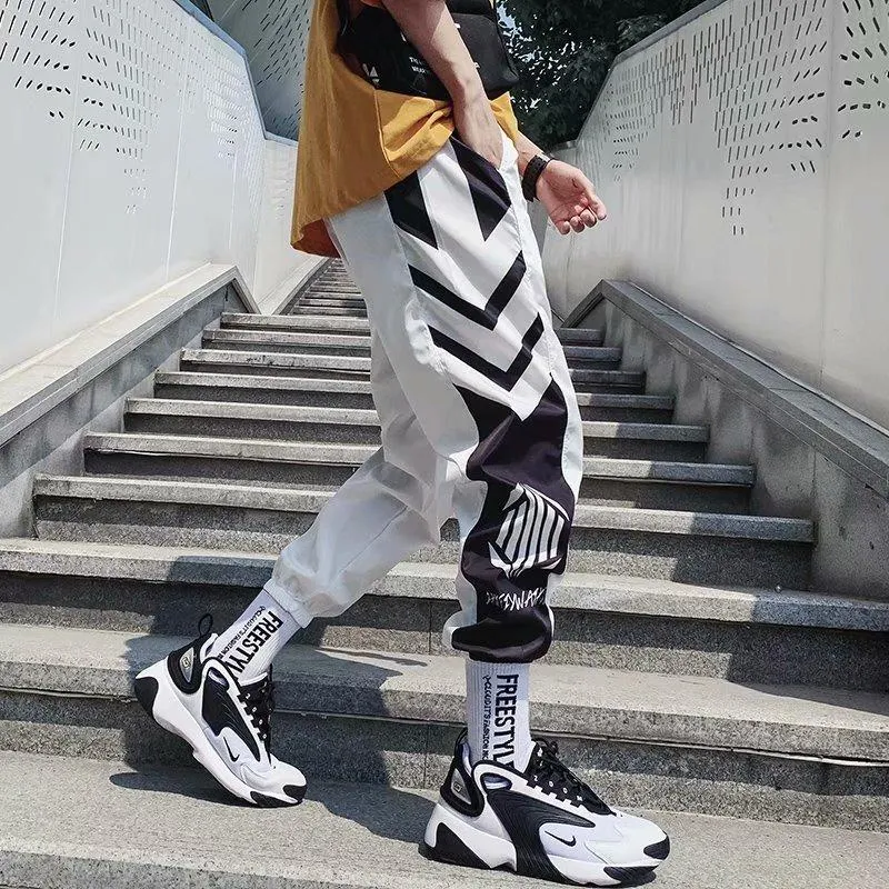 hiphop casual nine-point pants hip-hop hip-hop rap strappy track pants