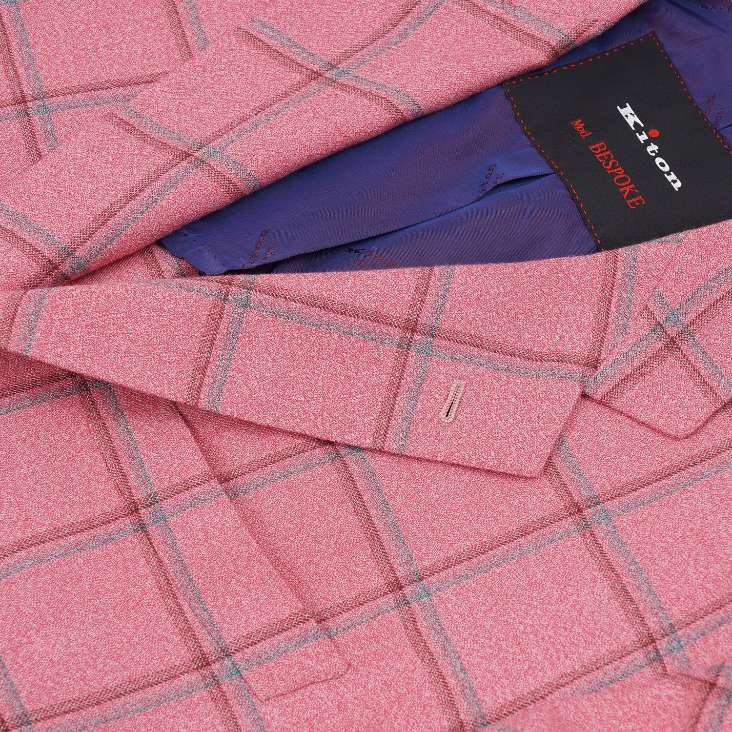 Kiton Pink Check Cashmere Sport Coat