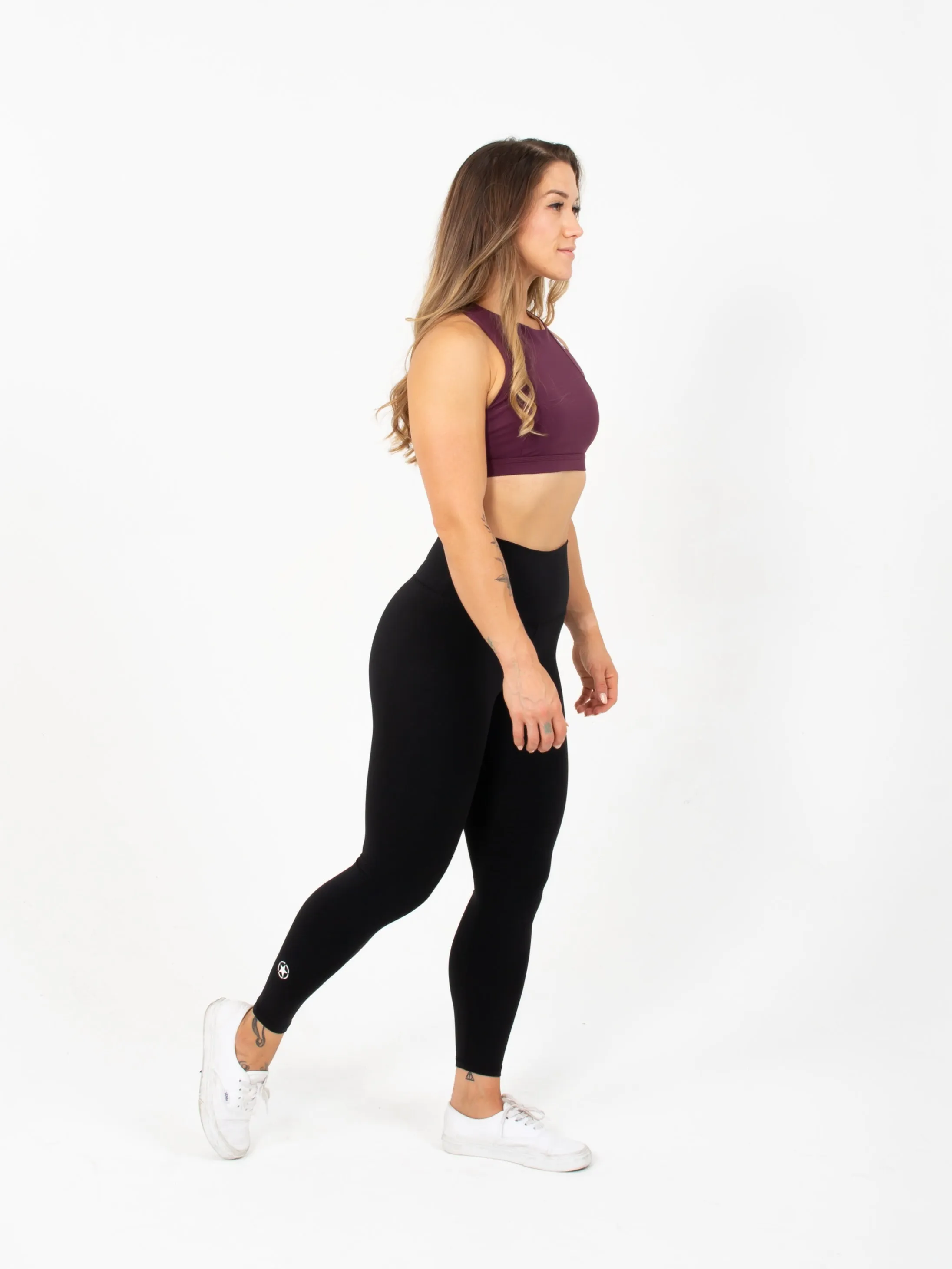 Leggings - High Waist Ankle Length-Black