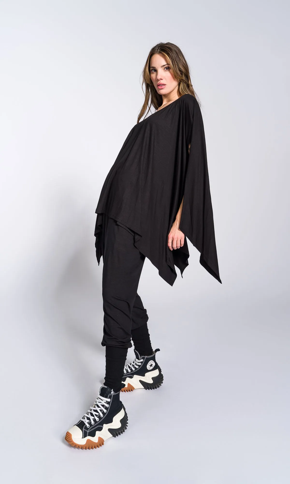 Loose Top with Handkerchief Hem